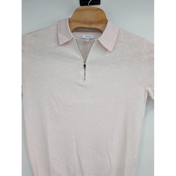 Reiss Other - Reiss Men's short sleeve half zip knitted polo shirt‎ pink XS